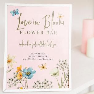 Affiche Fleur sauvage nuptiale douche amour dans fleur bar