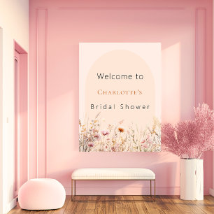 Affiche Fleur sauvage peach arch nuptiale douche bienvenue