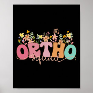 Affiche Fleur sauvage rétro Ortho Squad Orthopedics Infirm