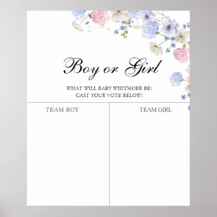 Affiche Fleur sauvage rose et bleu Prédiction des révélati