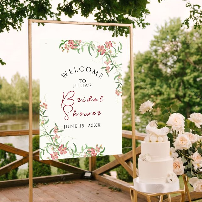Affiche Fleur sauvage rose Rose Spring Garland Mariage (Créateur téléchargé)