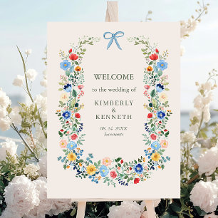 Affiche Fleur sauvage Rustic Garden Wedding Bienvenue