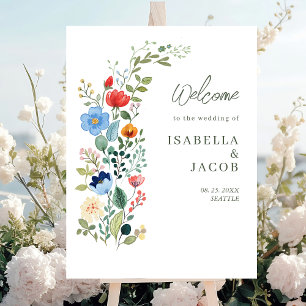 Affiche Fleur sauvage Rustic Garden Wedding Bienvenue