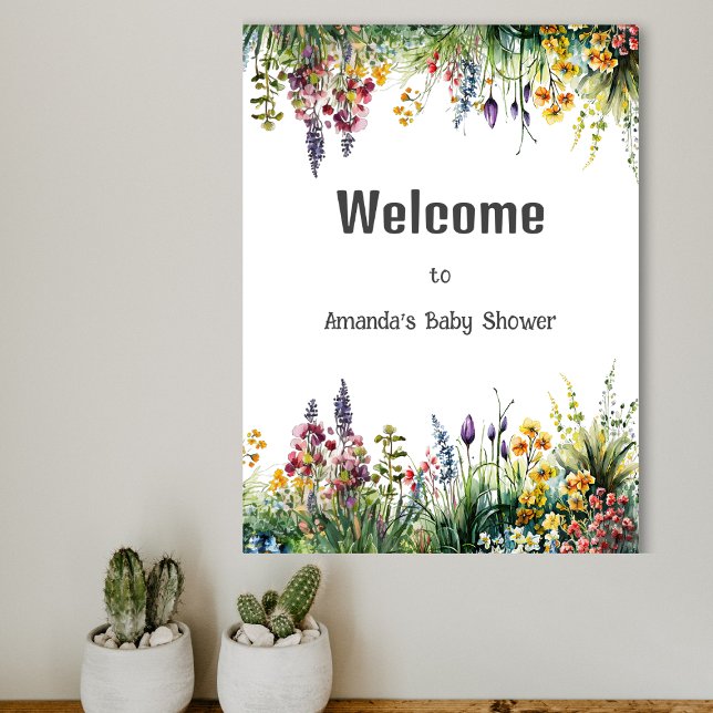 Affiche Fleur sauvage rustique Boho Chic Floral Baby showe (Créateur téléchargé)