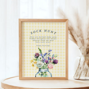 Affiche Fleur sauvage rustique Mason Jar Baby Sock Hunt Ga