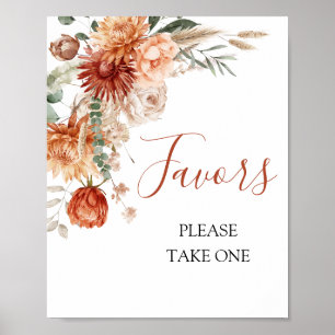 Affiche Fleur sauvage rustique tomber dans l'amour Baby sh