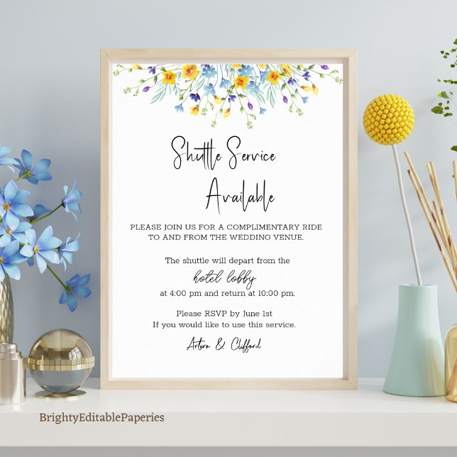 Affiche Fleur sauvage Service de navette - Modèle (Créateur téléchargé)