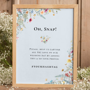 Affiche Fleur sauvage simple Fern Dusty Blue Mariage Hasht