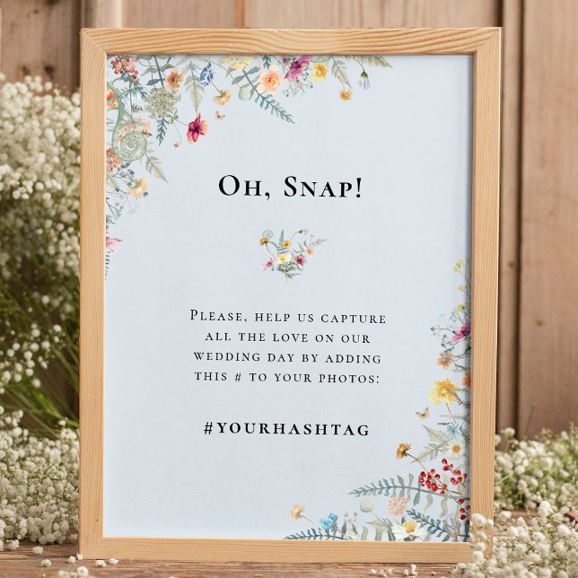 Affiche Fleur sauvage simple Fern Dusty Blue Mariage Hasht (Créateur téléchargé)