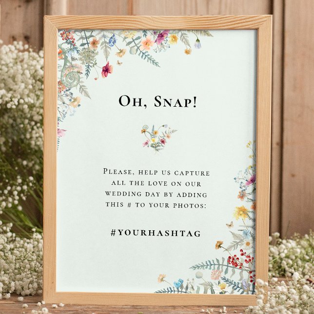 Affiche Fleur sauvage simple Fern Mint Green Mariage Hasht (Créateur téléchargé)