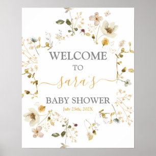 Affiche Fleur sauvage Spring Baby shower Fille Signal de b