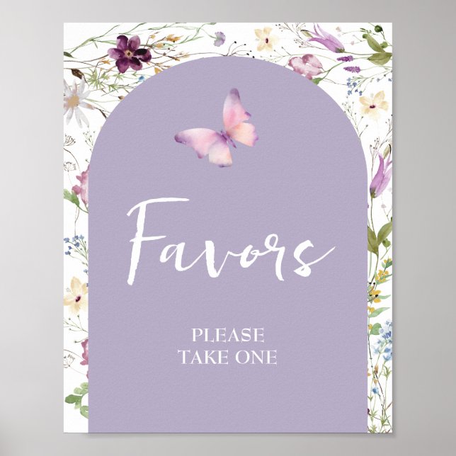 Affiche Fleur sauvage Wild ONE Butterfly Garden Fête Faveu (Devant)