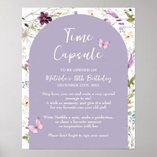 Affiche Fleur sauvage Wild ONE Papillon Garden Time Capsul