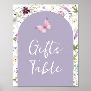 Affiche Fleur sauvage Wild ONE Papillon Table des cadeaux 