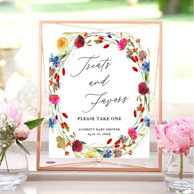 Affiche Fleur sauvage Wreath Traitements et Faveurs Affich (Créateur téléchargé)