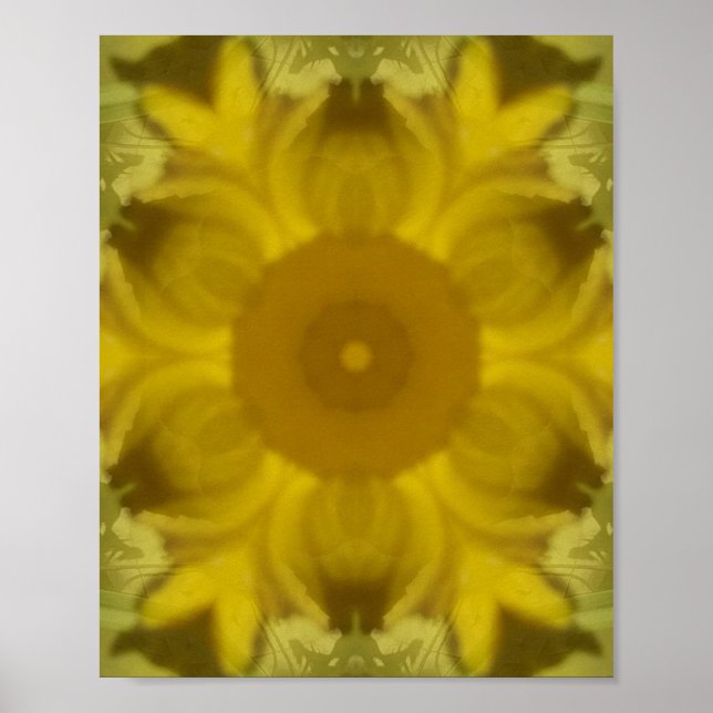 Affiche Fleur soleil éclate dorée (Devant)