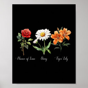Affiche Fleur subtile florale anti-Trump de l'amour Daisy