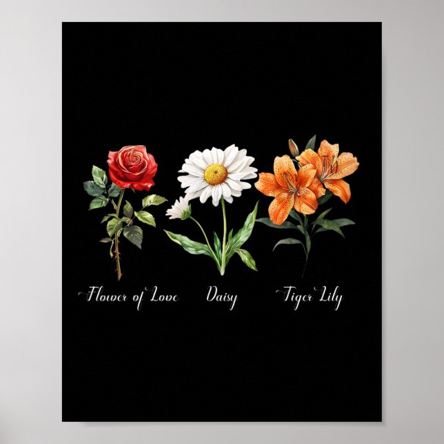 Affiche Fleur subtile florale anti-Trump de l'amour Daisy  (Devant)