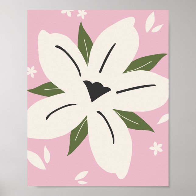 Affiche Fleur tropicale 05 Botanique rose (Devant)