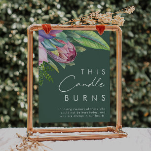Affiche Fleur Tropicale Colorée Cette Bougie Verte Brûle