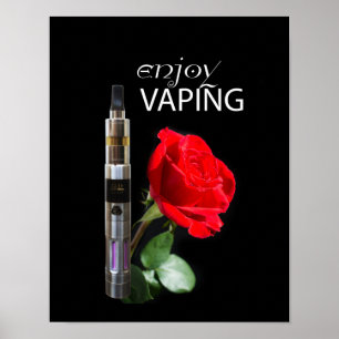 Affiche Fleur Vapeur et rose