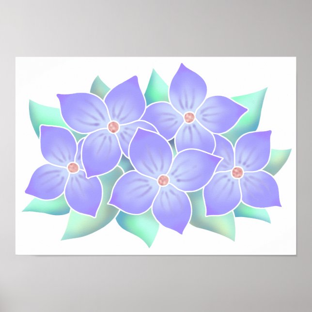 Affiche Fleur violette noble. (Devant)