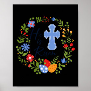Affiche Fleur Wreath Il Est Ressuscité Jésus Christian Hap