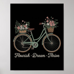 Affiche Fleurir Rêve Prospérer Fleur Bike Trump Subtil Rés