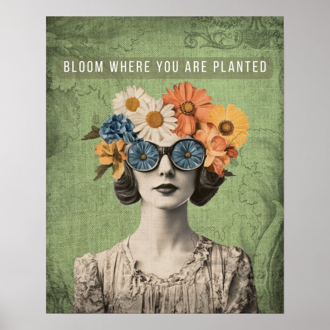 Affiche Fleuron où planté Surreal Flower Woman (Devant)