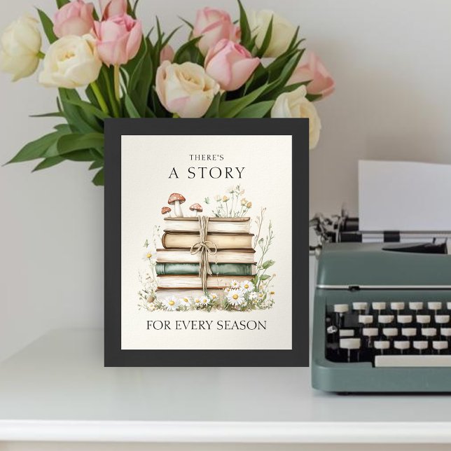 Affiche Fleurs à l'aquarelle et livres vintage  (Créateur téléchargé)