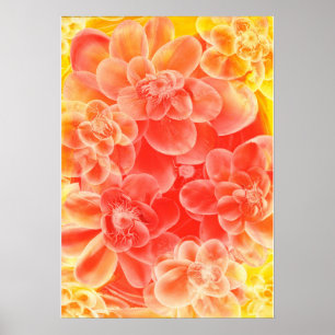 Affiche Fleurs à l'aquarelle peintes à la main dans des co