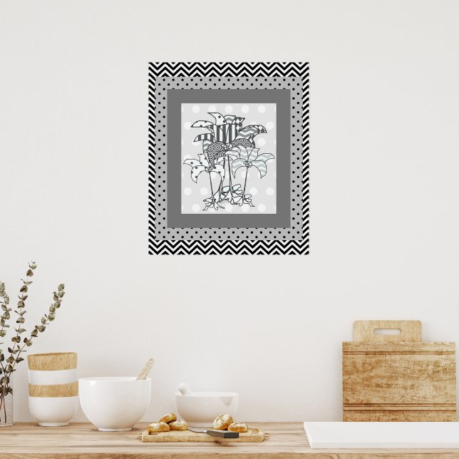 Affiche Fleurs à motifs Cadeau Appartement Maison (Cuisine)