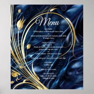 Affiche Fleurs abstraites blanches et dorées sur Simmery B