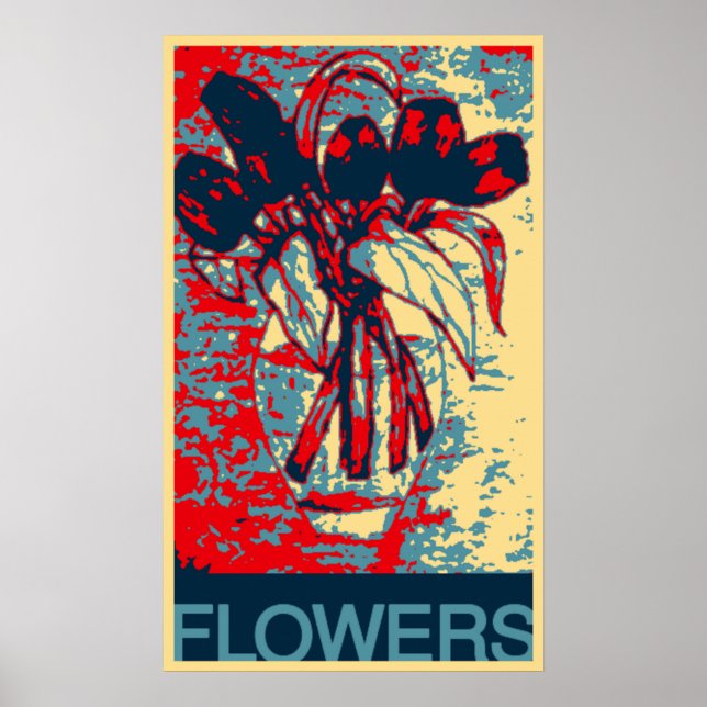 Affiche Fleurs Abstraites dans un Vase (Devant)