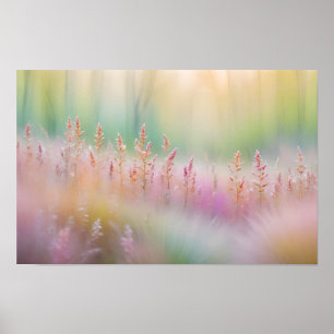 Affiche Fleurs Abstraites des Prairies Champ Nature paisib