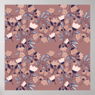 Affiche Fleurs Abstraites sans couture motif. Dorsaire col