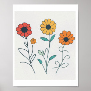 AFFICHE FLEURS ACCUEIL MUR ART