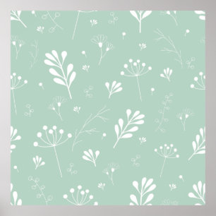 Affiche Fleurs arrière - plans verts brindilles