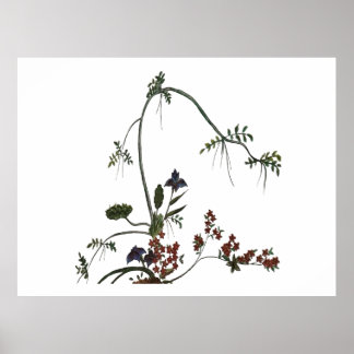 Affiche Fleurs Artistiques Fleur Japonaise