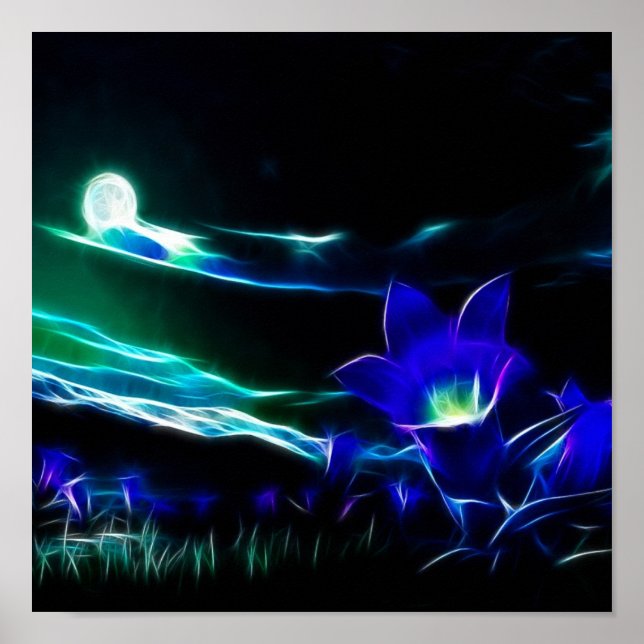 Affiche Fleurs Au Lune (Devant)