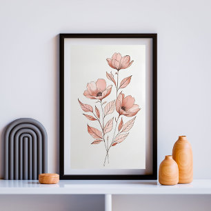 Affiche Fleurs Automnales Minimalistes