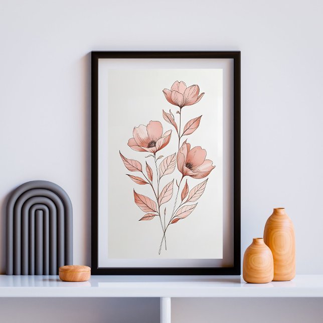 Affiche Fleurs Automnales Minimalistes (Créateur téléchargé)