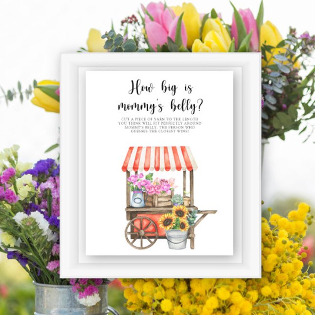 Affiche Fleurs bébé - quelle est la taille du ventre de ma (Créateur téléchargé)