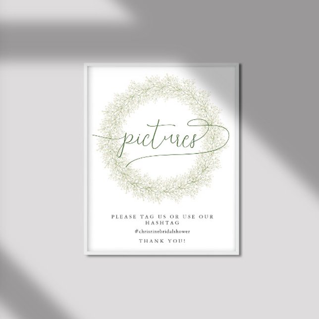 Affiche Fleurs Blanches Classiques Photos de Baby Shower d (Créateur téléchargé)