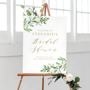 Affiche Fleurs Blanches de Verdure Mariage Fête de Mariée 