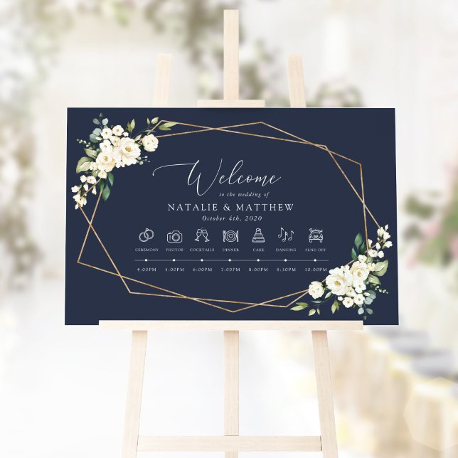 Affiche Fleurs blanches, fleurs crème, Chronologie de mari (Créateur téléchargé)