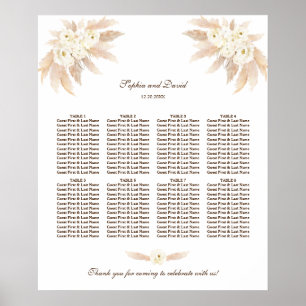 Affiche Fleurs blanches Pampas Mariage en herbe