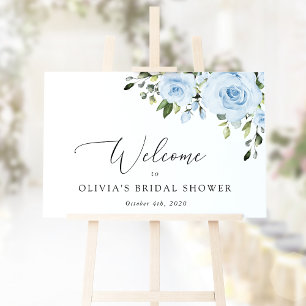 Affiche Fleurs Bleu Poussiéreux, Bohème, Bienvenue à la Ma
