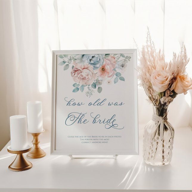 Affiche Fleurs bleu poussiéreux Quel âge avait la future m (Créateur téléchargé)