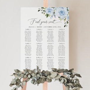 Affiche Fleurs Bleu Poussiéreux, Verdure, Bohème, Plan de